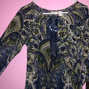 Paisley long sleeve blouse
